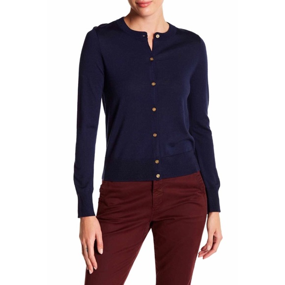 J. Crew Navy Merino Wool Jackie Cardigan Twin Set - Picture 2 of 8